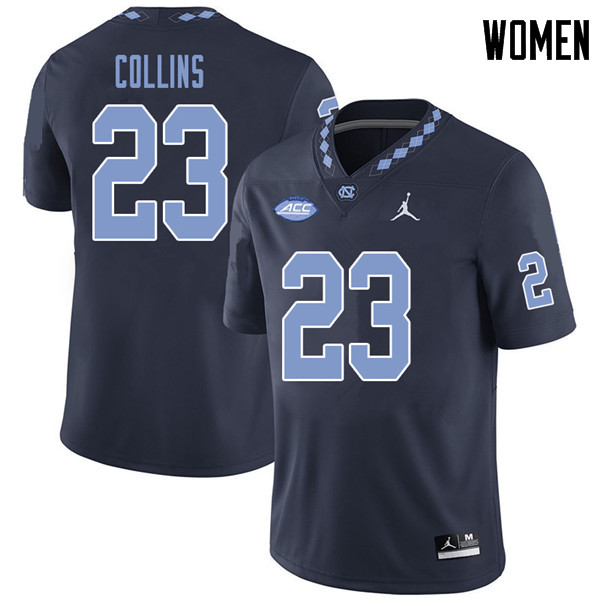 Jordan Brand Women #23 Cayson Collins North Carolina Tar Heels College Football Jerseys Sale-Navy